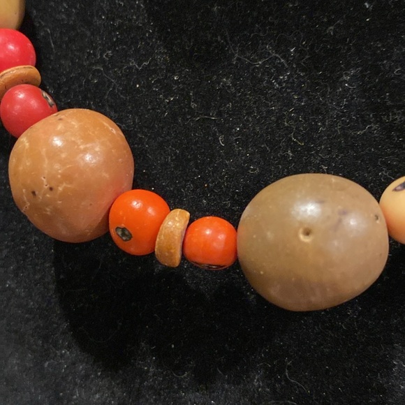 Tagua Nut and Acai Nut Beaded Necklace AKA Vegetable Ivory.   Comes From Palms - Picture 6 of 11